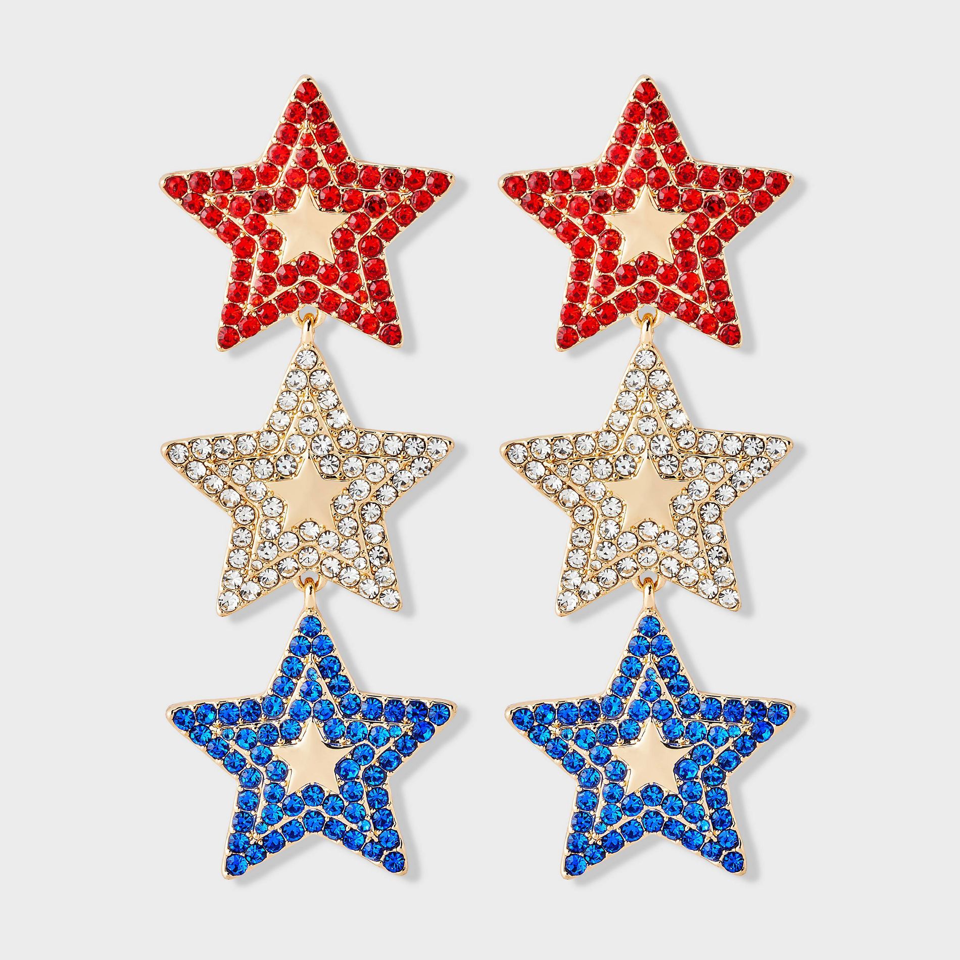 SUGARFIX by BaubleBar Triple Star Dangle Earrings - Multicolor