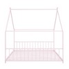 CAVINAS Full-Size Bed Frame with Storage, Full Size Bed Frame Kids, House-Shaped Metal Platform with Twin Size Trundle, Pink - 4 of 4