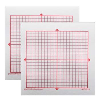 Graph Paper Sticky Note Pads, Accentuated X-Y Axis: Set of 4