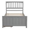 PAGED Modern Wooden Platform Bed, Twin Size Bed Frame with Headboard and 2 Drawers, Storage Bed for Bedroom, No Box Spring Needed - 4 of 4