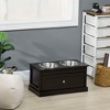 PawHut Large Elevated Dog Bowls with Storage Drawer Containing 11L Capacity, Raised Dog Bowl Stand Pet Food Bowl Dog Feeding Station - 2 of 4