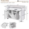 Kitchen Island with Trash Can Storage Cabinet, Rolling Kitchen Cart with Drop Leaf, Mobile Kitchen Island On Wheels For Dining Room Kitchen - 3 of 4