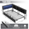 Twin Size Bed Frame with Storage Bookcase, Charging Station, and LED Light for Bedroom or Apartment - 2 of 4