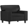 vidaXL Sofa Chair with Footstool Black 23.6 in. Faux Leather - 4 of 4