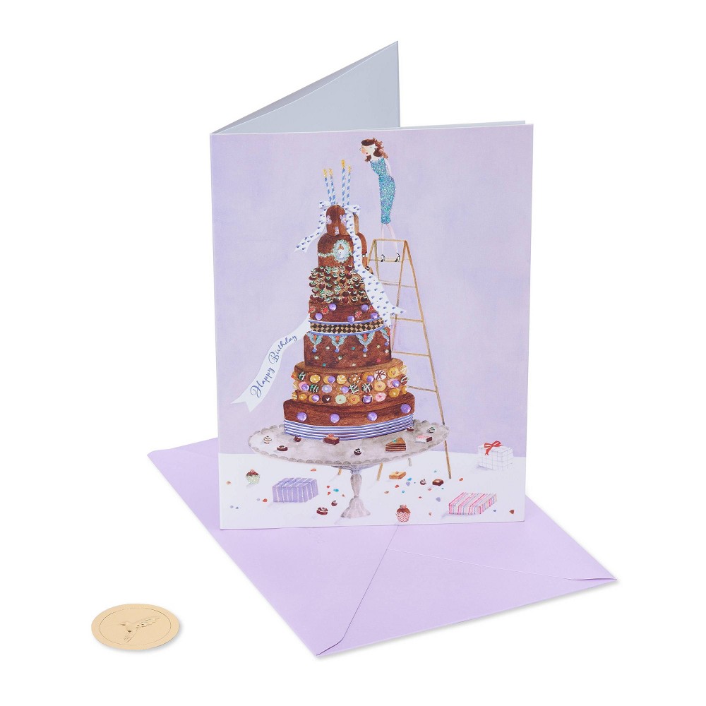 Photos - Envelope / Postcard Birthday Card Small Girl on Cake - PAPYRUS