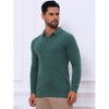 INSPIRE CHIC Men's Long Sleeve Solid Color Pullover Business Knitted Polo Shirt - 4 of 4