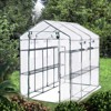 Large 57x85x77 Portable Greenhouse with 8 Shelves, Heavy Duty Walk in Green House, PE Cover & Mesh Windows for Outdoor and Indoor Garden Use, White - 3 of 4