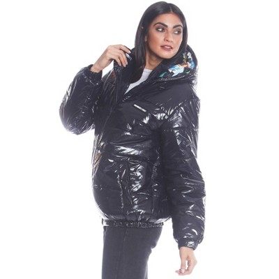 Members Only Women s Shiny Collab Puffer Oversized Jacket Target