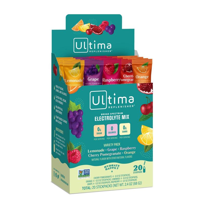 Ultima Replenisher Electrolyte Vegan Drink Mix Variety Box - 20ct, 1 of 6