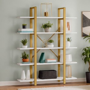 Hommoo 72" Tall 5-Tier Vintage Industrial Bookshelf - 1 of 4