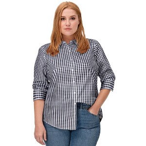 ellos Women's Plus Size Button Down Shirt - 1 of 4