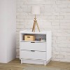 Prepac 23.75" Wide Simply Modern 2 Drawer Nightstand White - image 3 of 4