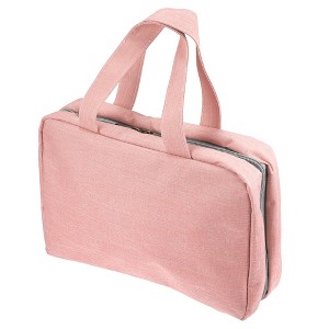 Unique Bargains Travel Toiletry Bag Makeup Bag Organizer Toiletry Organizer Travel Cosmetic Bag Waterproof Polyester Pink 1pc - 1 of 4