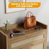 Shoe Storage Cabinet, Shoe Cabinet with Doors and Drawer, 41 in Tall Rattan Shoe Cabinet - 4 of 4