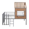YOOCOZZ Kids’ Metal Twin Size Metal House Bed & Loft Bed with Roof and Window - 2 of 4