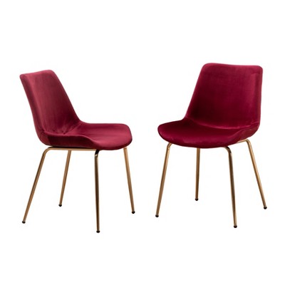 NicBex Set of 2 Dining Chair Modern Upholstered Velvet Fabric Kitchen Side Chair with Metal Legs for Kitchen,Dining Room