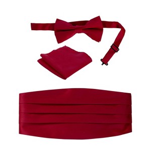 Gioberti Boy's Adjustable Satin and Paisley Cummerbund Set - 1 of 2