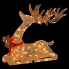 31" Sisal Splendor Champagne Lying Deer Novelty Sculpture Light White Lights - National Tree Company - 3 of 3