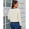 Coolmee Women's Casual Cardigans Long Sleeve Metal Button Down Contrast Color Trim Sweaters Crew Neck Knit Jackets Fall Outfits L Apricot - 4 of 4