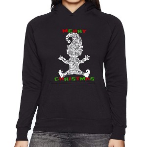 LA Pop Art Christmas Elf - Women's Word Art Hooded Sweatshirt - 1 of 4