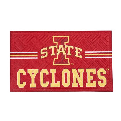 Evergreen NCAA Iowa State Cyclones Embossed Mat Cross Hatch Indoor and Outdoor Doormat
