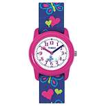 Kid's Timex Watch with Butterflies and Hearts Strap - Pink/Blue T89001XY