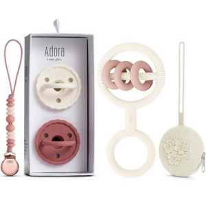 La'dore Baby Silicone Pacifiers, Pacifier Clip, Pacifier Case & Rattle Teether Gift Set – Newborn Teething Essentials for Babies & Toddlers, BPA-Free - 1 of 4