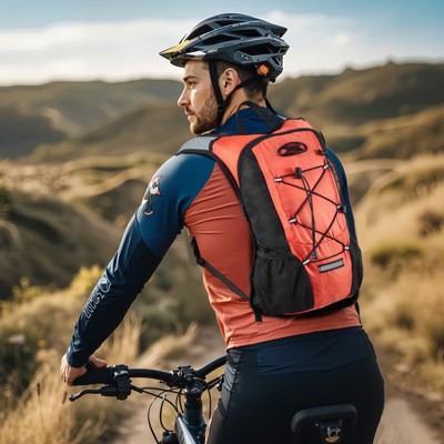 VEVOR Hydration Backpack with 2L TPU Water Bladder, Hydration Pack Backpack, Lightweight Hiking Water Backpack for Men Women, Black&Orange — фото 2