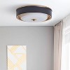 Dewdrop Modern Flush Mount Ceiling Light, Black Metal Frame with Frosted Glass Shade, Round Drum Fixture - 4 of 4