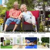 Outdoor Swivel Rocker Patio Chairs Set of 2 with Matching Side Table – 3-Piece High-Density Wicker Bistro Set with Premium Red Fabric Cushions - 4 of 4