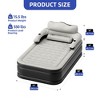 Queen/Full XL Size Air Mattress with Headboard, 18 inch Inflatable with Pillow, Blow Up Mattress with Removable Electric Pump - 2 of 4