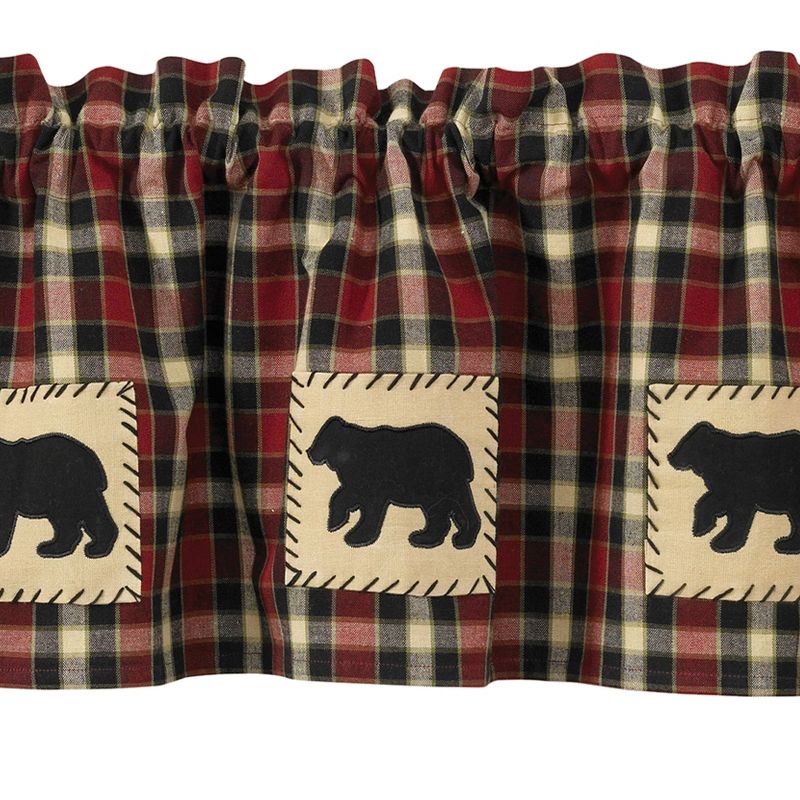 Park Designs Red Concord Bear Lined Valance 60"L, 3 of 7