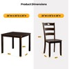 5-Piece Dining Set with Square Table and 4 Slat Back Chairs - 3 of 4