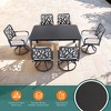 Christopher Knight Home Vale 7pcs Outdoor Aluminum and Sunbrella Cushions Dining Set with 6 Swivel Rockers Chairs and 59" Rectangular Table - 2 of 4