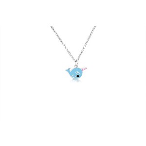 Chanteur Hypoallergenic Kids Jewelry Accessories Narwhal Blue Enamel White Gold Palladium Plating Necklace Pendant - 1 of 1