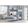 Twin Over Full Metal Bunk Bed with Desk, Ladder and Quality Slats - 3 of 4