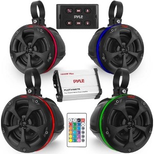 Pyle 1500W Waterproof Off-Road Bluetooth Speaker System with RGB Lights - Black - 1 of 4