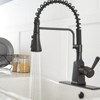 Single-Handle Pull-Down Sprayer 3 Spray High Arc Kitchen Faucet With Deck Plate - 3 of 4