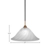 Toltec Lighting Paramount 1 - Light Pendant in  Matte Black/Brass with 20" White Alabaster Swirl Shade - 2 of 2