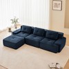 PexFix Modern L-Shaped Modular Sectional Sofa for Living Room Corduroy Fabric 3-Seater Couch with Deep Seat and Movable Ottoman Anti-slip - 2 of 4