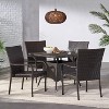 GDFStudio Galvez Outdoor Wicker 5 Piece Stacking Dining Set - 2 of 4