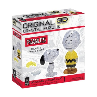 Snoopy and Charlie Brown Clear and Yellow 3D Crystal Puzzle