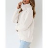 Womens Pullover Turtleneck Sweater Ribbed Knit Sweater Long Sleeve Chunky Sweater Loose Fit Knitwear Pullover Jumper Tops - 4 of 4
