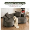 Moon-Shaped Sofa with Deep Seat, Modern Chenille Fabric Sleeper Sofa, Non-Assembly Foam Compression Sofa, Yellow/Gray - ModernLuxe - 4 of 4