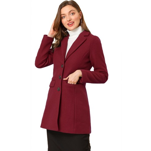 Allegra K Women's Double Breasted Jacket Notched Lapel Plaid Overcoat With  Pockets Brown X-small : Target