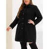 Agnes Orinda Women's Plus Size Winter Single Breasted Back Split with Pockets Long Overcoats - 2 of 4