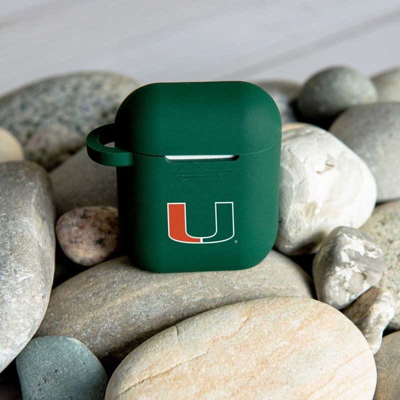 NCAA Miami Hurricanes Silicone Cover for Apple AirPod Battery Case, 2 of 4