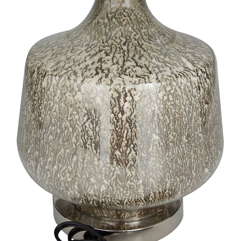21&#34; x 13&#34; Linen Table Lamp with Faux Mercury Glass Finish Silver - Olivia &#38; May, 5 of 9