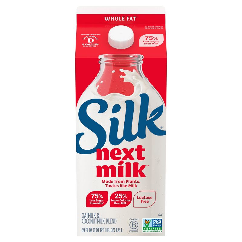 Silk Nextmilk Whole Fat Oat and Plant-Based Blend Milk - 59 fl oz, 3 of 20