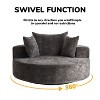 55''W Chenille Swivel Chair with Pillow, Modern Fluffy Single Sofa Chair with 360° Rotation for Living Room, Bedroom or Lounge - ModernLuxe - 4 of 4